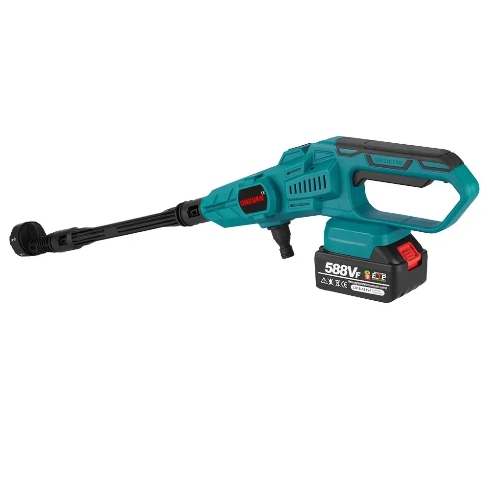 ONEVAN 200Bar Brushless High Pressure Washer Gun 3500W 6in1 Cordless Spray Gun Car Clean Garden Washing Tool for 21V 18V Battery