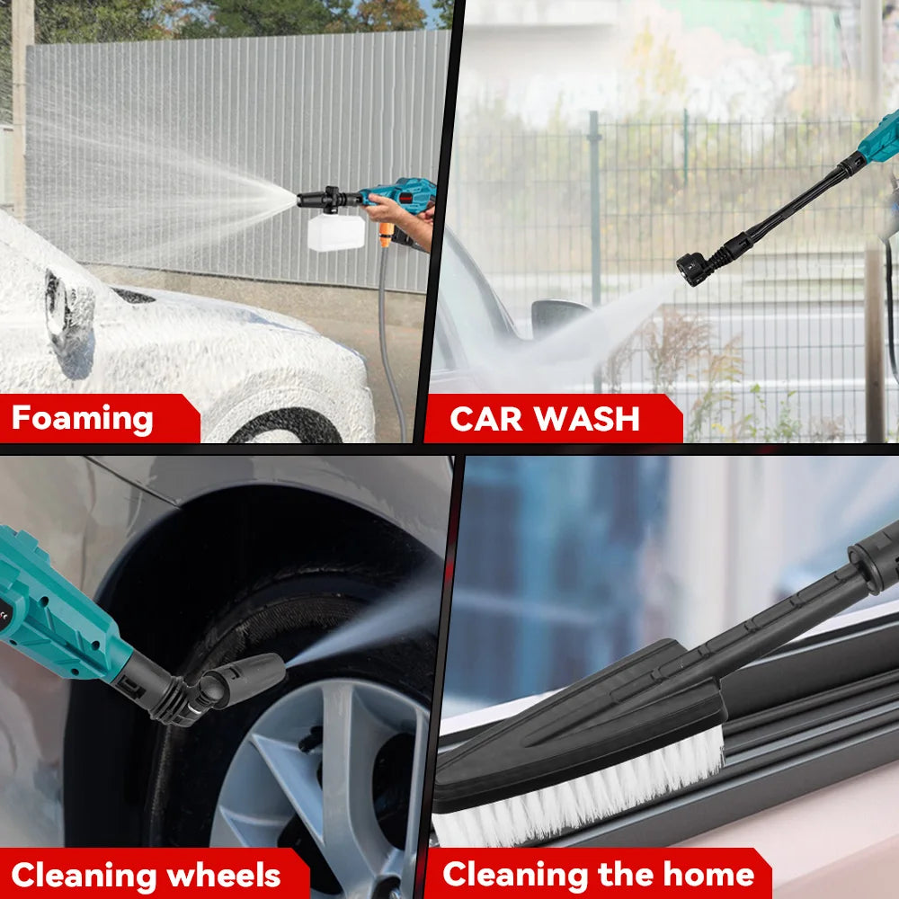 ONEVAN 200Bar Brushless High Pressure Washer Gun 3500W 6in1 Cordless Spray Gun Car Clean Garden Washing Tool for 21V 18V Battery